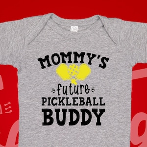 Pickleball Mommy Baby Bodysuit One Piece, Mom Pickleball Toddler Shirt, Mommy&#39;s Future Pickleball Buddy, Future Pickleball Player Baby Gift
