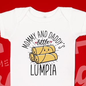 Mommy and Daddy&#39;s Little Lumpia Baby Bodysuit One Piece Toddler Shirt, Cute Filipino Parents Gift, Pinay Present, Mom And Dad Baby Gift