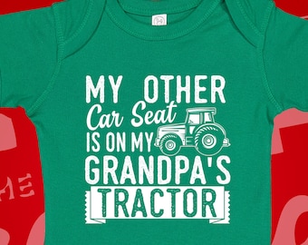 Grandpa's Tractor Baby Bodysuit: Farmer Gift, Pregnancy Announcement