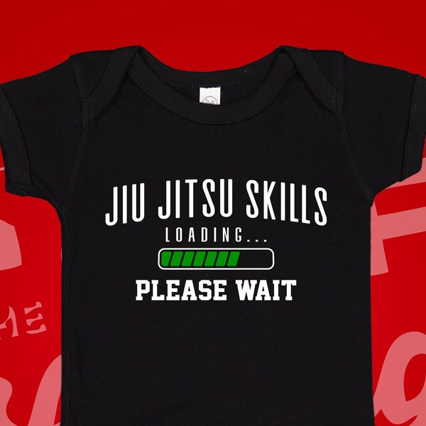 Jiu Jitsu Baby Bodysuit One Piece Toddler Shirt, Jiu-Jitsu Skills Loading, BJJ Baby Clothes, Cute Brazilian Jiu Jitsu Newborn Shower Gift