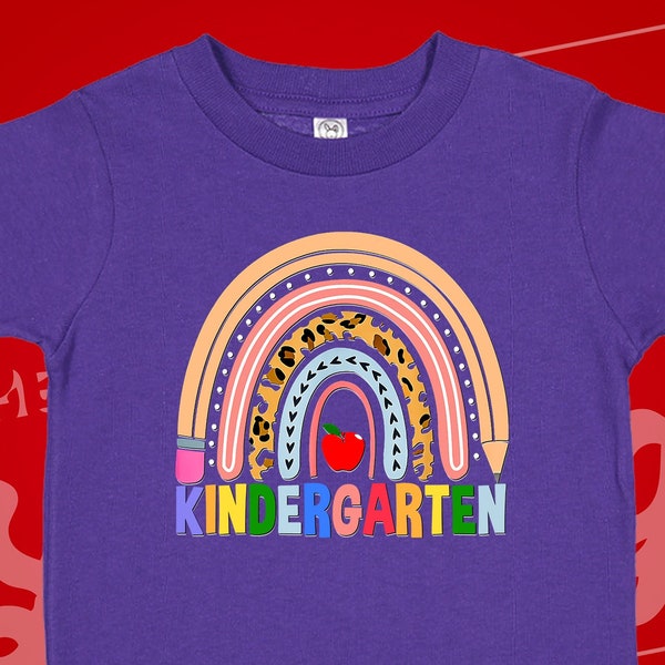 Kindergarten Shirt, Kindergarten Rainbow T-Shirt for Girl, Boy, Kindergarten Outfit, Back To School Tee, 1st Day Kindergarten Gift, Present