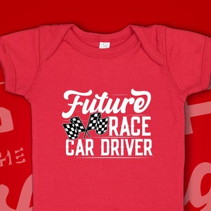 Future Race Car Driver Baby One Piece Toddler Shirt, Future Racer Baby Outfit, Race Car Baby Clothes, Racing Baby Clothing, Racing Birthday