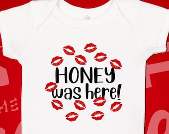 Honey Was Here Baby Bodysuit One Piece or Toddler Shirt, Honey