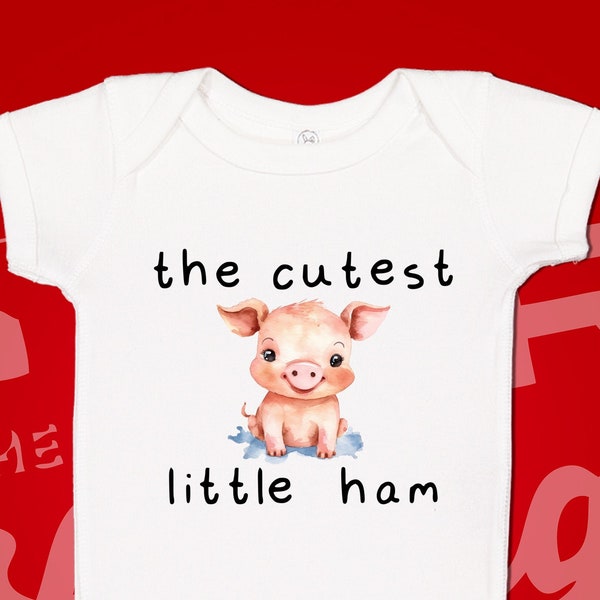 Cutest Little Ham Baby Bodysuit One Piece, Cute Piggy Toddler T-Shirt, Cute Farm Animal Baby Clothes, Adorable Piglet Baby Outfit, Pig Shirt