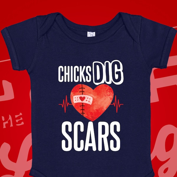 CHD Baby Bodysuit Chicks Dig Scars Infant One Piece T-Shirt | Cute Heart Warrior Baby | Heartiversary | CHD Awareness | Heart Defect Surgery