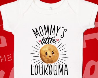Mommy's Little Loukouma Baby Bodysuit One Piece Toddler Shirt, Lokma, Luqma, Greek Baby Donuts, Arabic Baby Doughnuts, Food Baby Clothes