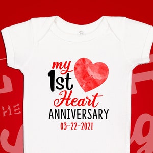 CHD Heart Anniversary Baby Bodysuit Infant One Piece T-Shirt | Heart Warrior Baby | Heartiversary | CHD Awareness | Heart Surgery