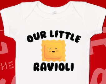 Italian Baby Bodysuit One Piece, Our Little Ravioli, Italian Food Toddler T-Shirt, Italian Baby Gift, Ravioli Baby, Custom Ravioli Kid Shirt