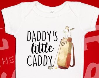 Daddy's Little Caddy Golf Baby Bodysuit One Piece Toddler T-Shirt | Golfing Baby Clothes | Golf Theme Gift | Golfer Dad Gift | Let's Par Tee