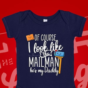 Mailman bebé traje de una pieza, ropa de bebé de la oficina de correos, regalo del día del padre, camiseta para niños pequeños del trabajador postal, regalo de baby shower del cartero, divertido