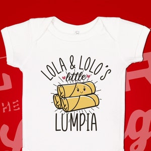 Lola and Lolo's Little Lumpia Baby Bodysuit One Piece Toddler Shirt, Cute Filipino Grandparents Gift, Pinay Present, Grandpa Grandma Clothes