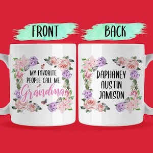 My Favorite People Call Me Grandma Mug, Custom Gift From Grandkids, Personalized Gift from Grandchildren for Mother&#39;s Day or Birthday