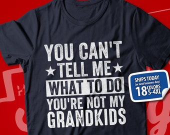 You Can't Tell Me What To Do You're Not My Grandkids, Funny Grandpa T-Shirt Customized Grandpa Shirt From Grandchildren, Grandfather Shirt