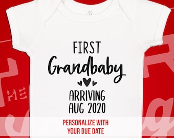 First Grandchild Announcement Bodysuit: Personalized Pregnancy Reveal