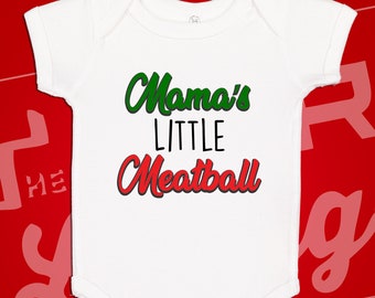 Mama's Little Meatball Italian Baby Bodysuit One Piece or Toddler T-Shirt Italy Mom Family Infant Creeper Babygrow