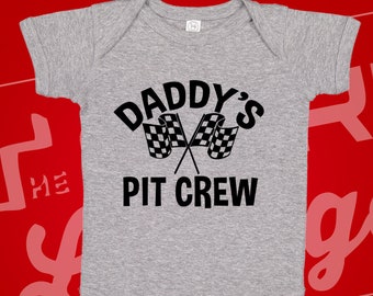 Daddy's Pit Crew Racing Baby Bodysuit - Infant Race Car Shirt