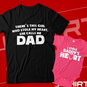 Matching Dad & Daughter T-Shirt Bodysuit Set: Stole My Heart