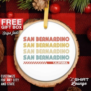 Retro San Bernardino Christmas Ornament: California Gift