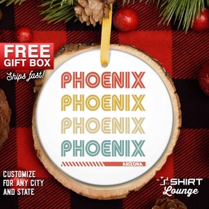 Retro Phoenix Arizona Christmas Ornament: AZ Xmas Gift