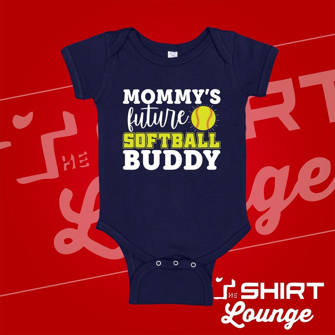 Mommy's Future Softball Buddy Baby Bodysuit One Piece or Toddler Shirt