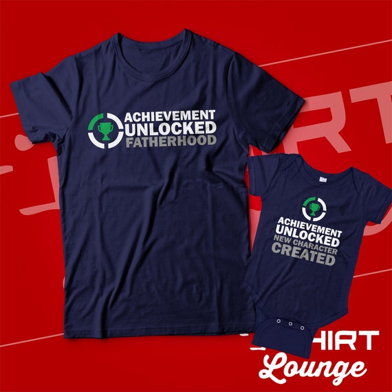 Mens Fatherhood Achievement Unlocked Fathers Day Gaming T-Shirt Mens Fatherhood Achievement Unlocked Fathers Day Gaming T-Shirt