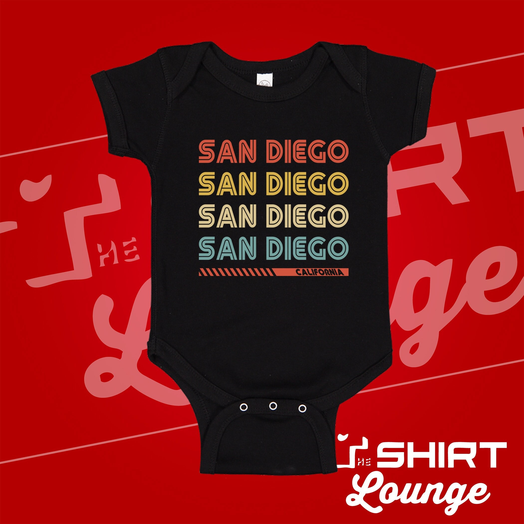 San Diego Baby One Piece, Retro San Diego Toddler Shirt, San Diego Baby Gift, California Newborn Baby Shower Present, CA Kid Clothes, CA Tee