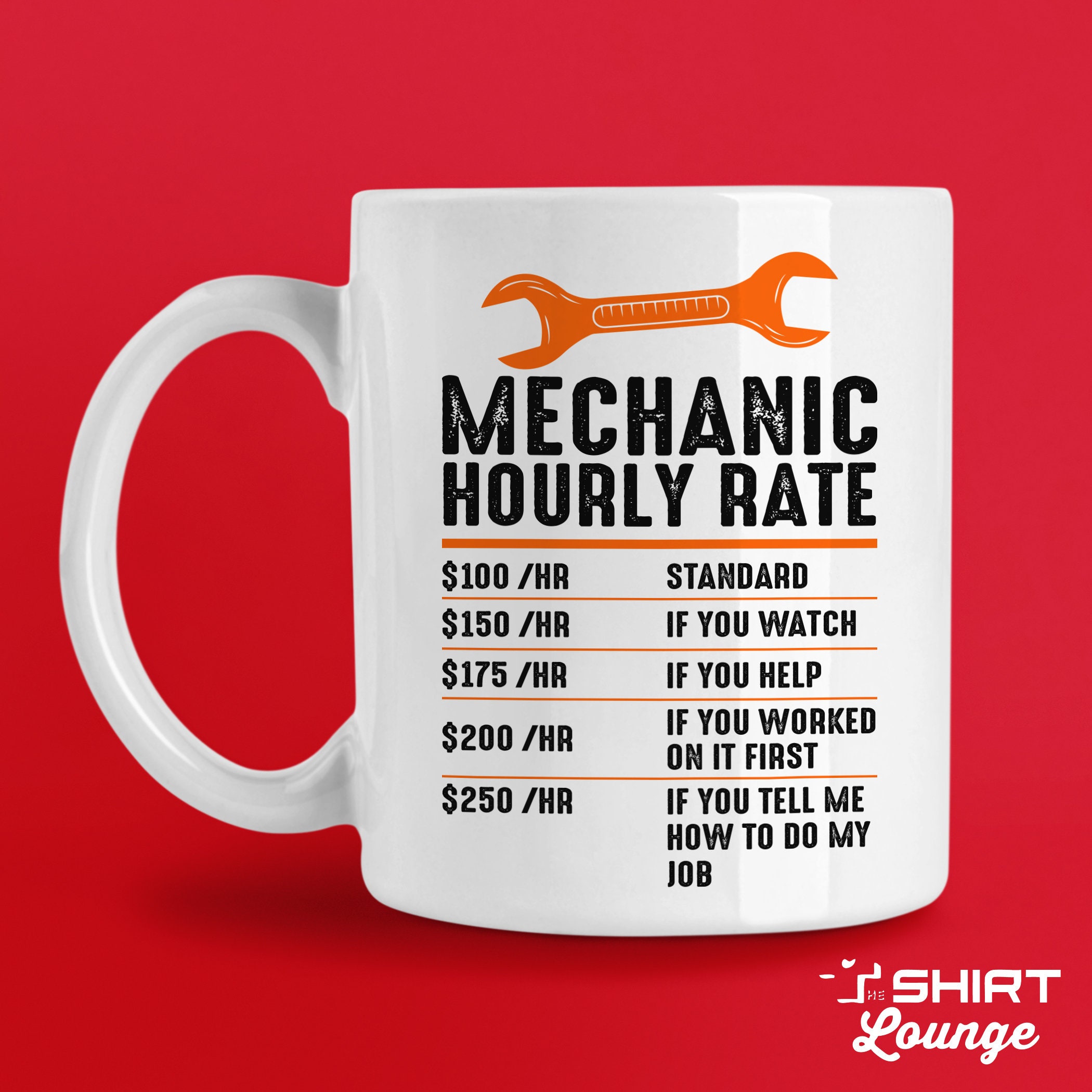 Mechanic Hourly Rate Mug, Funny Mechanic Gift, Auto Mechanic