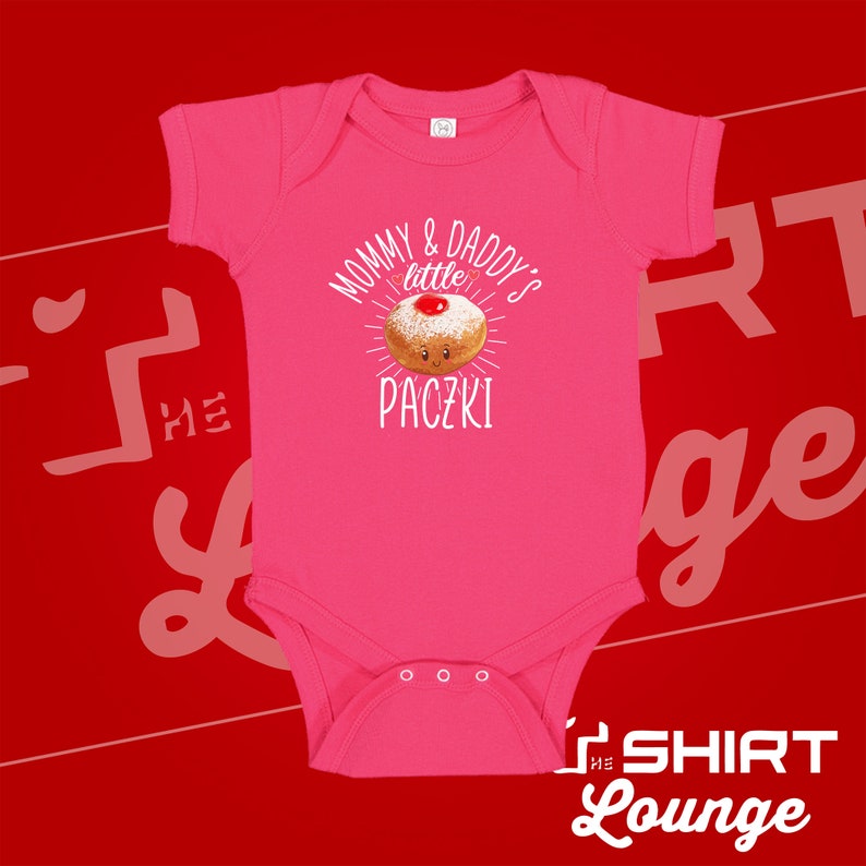 Mommy and Daddy's Little Paczki Polish Baby Bodysuit One Piece Toddler Shirt, Funny Polish Baby Clothes, Clothing, Poland, Cute Donut Outfit image 7