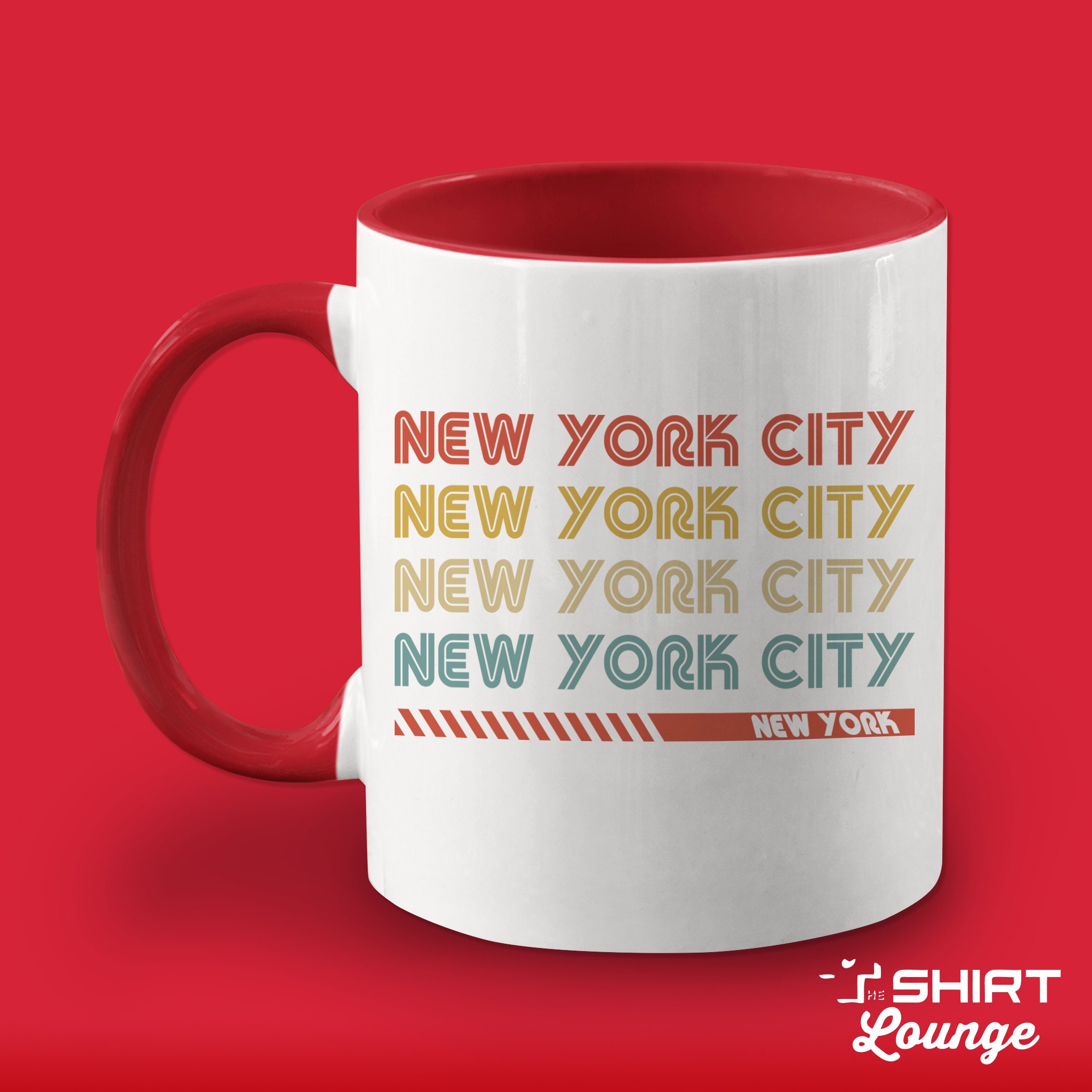 Retro New York City Coffee Mug - 11oz Ceramic Souvenir Gift - Etsy, image size:2100x2100