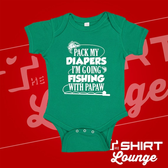 I'm Going Fishing With My Papaw Baby Bodysuit One Piece Toddler T-shirt,  Funny Pawpaw Fishing Shirt Gift, Grandson Fishing Present, Papa 