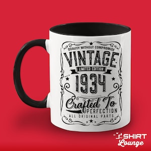 90th Birthday Mug: Vintage 1934 Limited Edition Whiskey Cup