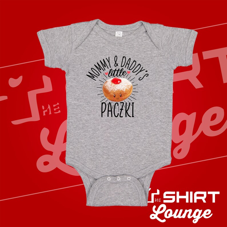 Mommy and Daddy's Little Paczki Polish Baby Bodysuit One Piece Toddler Shirt, Funny Polish Baby Clothes, Clothing, Poland, Cute Donut Outfit image 8