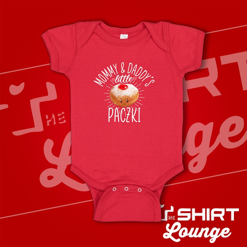 Mommy and Daddy's Little Paczki Polish Baby Bodysuit One Piece Toddler Shirt, Funny Polish Baby Clothes, Clothing, Poland, Cute Donut Outfit image 2