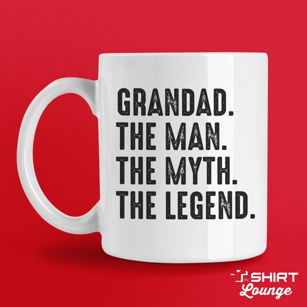 Grandad Mug, Grandad Gift, The Man The Myth The Legend, Gift for Grandad from Grandkids, Baby, Grandson Granddaughter, Funny Grandad Present