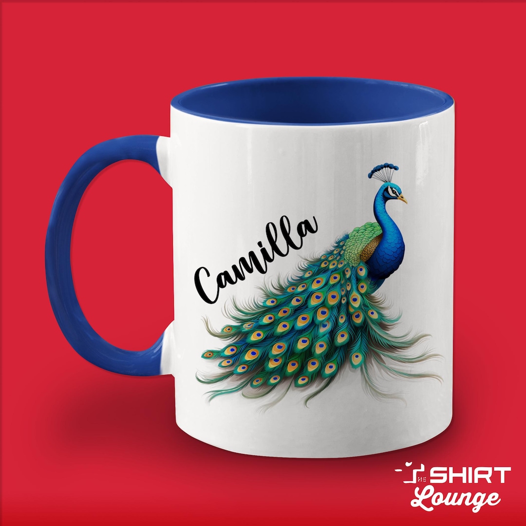 Personalized Peacock Bird Coffee Mug, Gift for Peacock Lover, Peacock ...