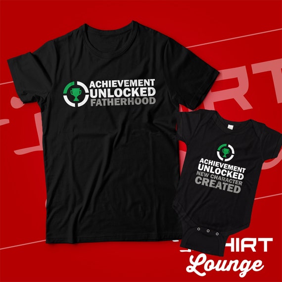 Mens Fatherhood Achievement Unlocked Fathers Day Gaming T-Shirt Mens Fatherhood Achievement Unlocked Fathers Day Gaming T-Shirt