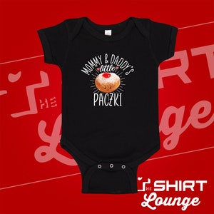 Mommy and Daddy's Little Paczki Polish Baby Bodysuit One Piece Toddler Shirt, Funny Polish Baby Clothes, Clothing, Poland, Cute Donut Outfit image 4