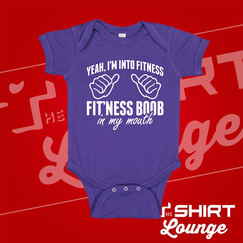 I/'m Into Fitness Fitness Boob in My Mouth Baby Bodysuit Toddler Shirt Funny Breastfeeding Baby Clothing Breastfed Baby Clothes Eat Local