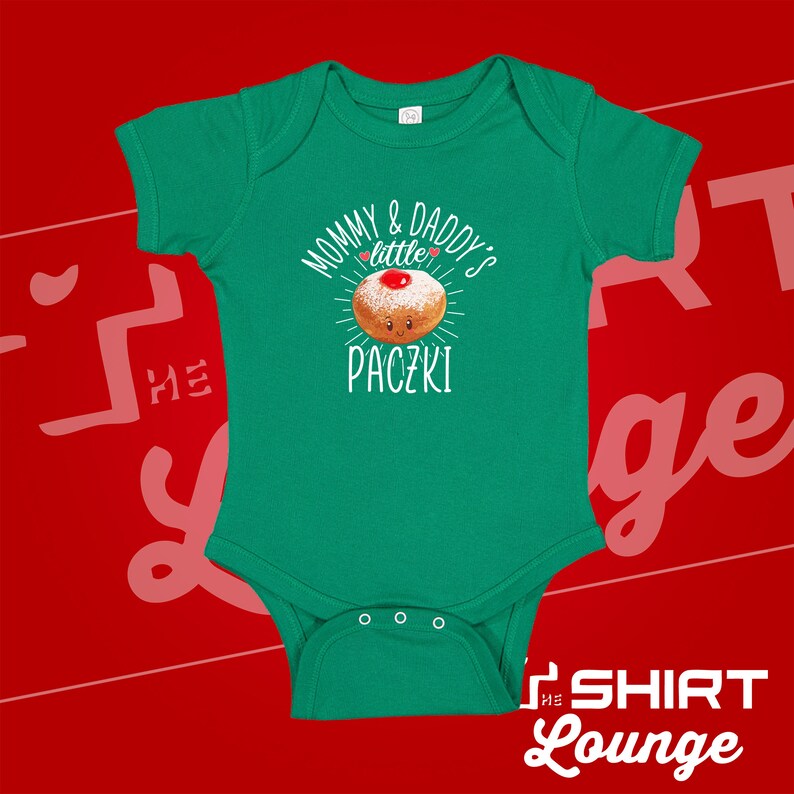 Mommy and Daddy's Little Paczki Polish Baby Bodysuit One Piece Toddler Shirt, Funny Polish Baby Clothes, Clothing, Poland, Cute Donut Outfit image 5