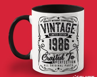 38th Birthday Mug Gift, Born in 1986 Vintage Cup, Turning 38, Limited Edition Since 1986, Whiskey Drinker Birthday Present for Men, Women