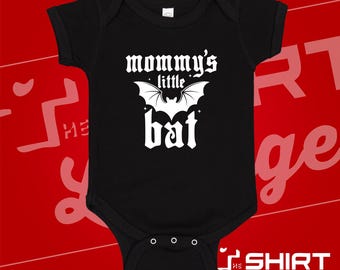 Mommy's Little Bat Baby One Piece or Toddler T-Shirt Spooky Goth Newborn Gift