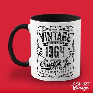 60th Birthday Mug Gift, Born in 1964 Vintage Cup, Turning 60, Limited Edition Since 1964, Whiskey Drinker Birthday Present for Men, Women