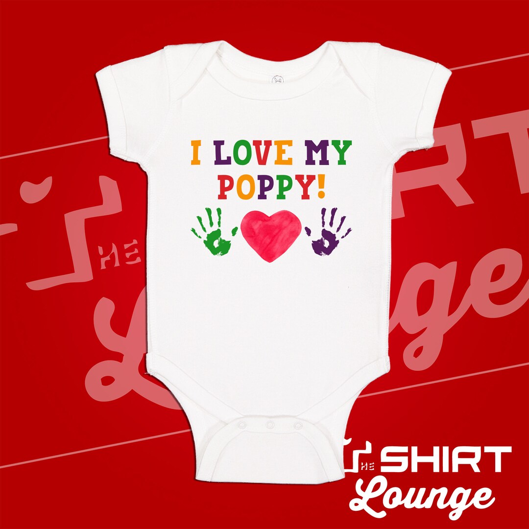 I Love My Poppy Baby Bodysuit, Poppy Baby Clothes, Boy Girl Clothing, Toddler Shirt, I Heart