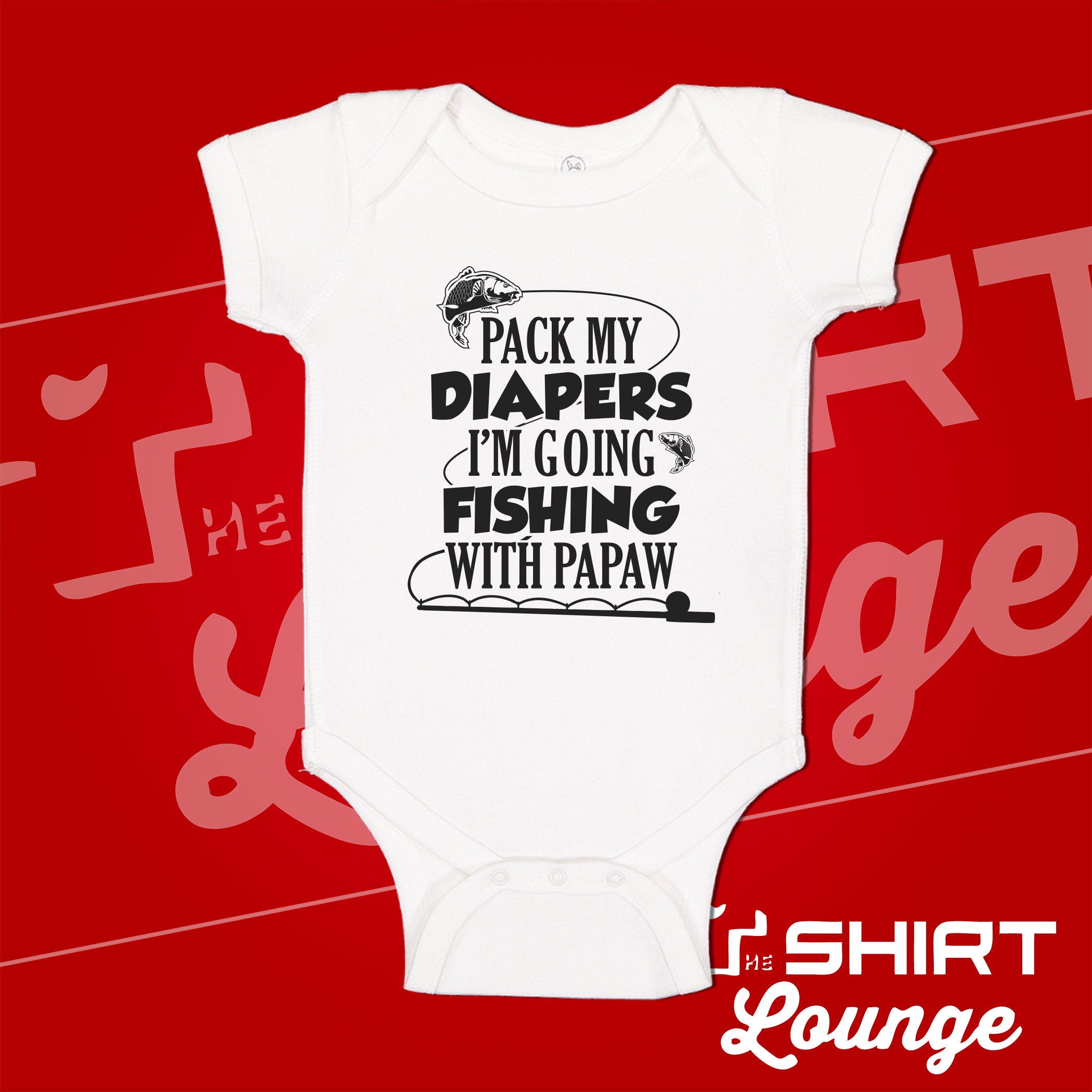 I'm Going Fishing With My Papaw Baby Bodysuit One Piece Toddler T-shirt,  Funny Pawpaw Fishing Shirt Gift, Grandson Fishing Present, Papa -   Canada
