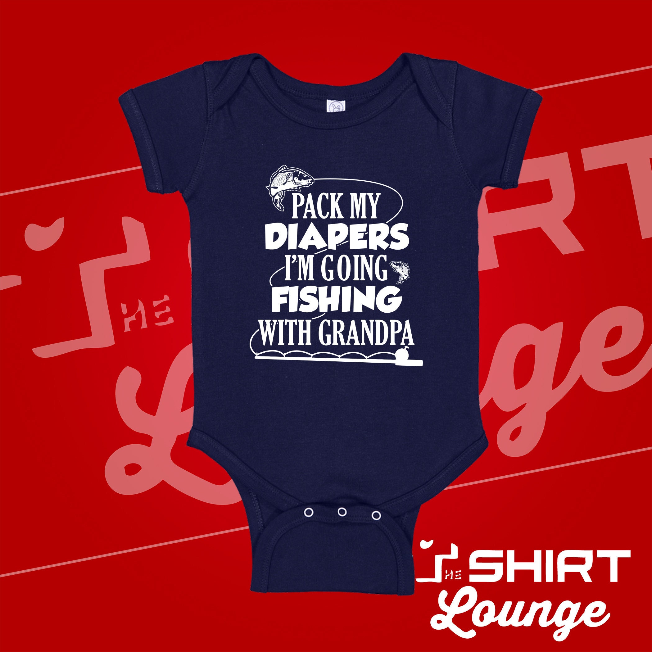 I'm Going Fishing With My Grandpa Baby Bodysuit One Piece Toddler