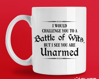 Funny Shakespeare Mug: Battle of Wits Literary Coffee Cup
