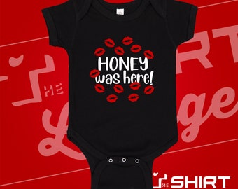 Honey Was Here Baby Bodysuit One Piece or Toddler Shirt, Honey