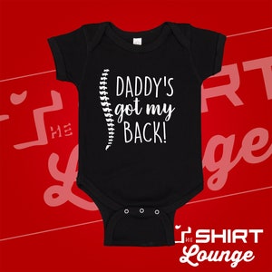 Chiropractor Dad Baby Bodysuit: Daddy's Got My Back Funny Gift Black