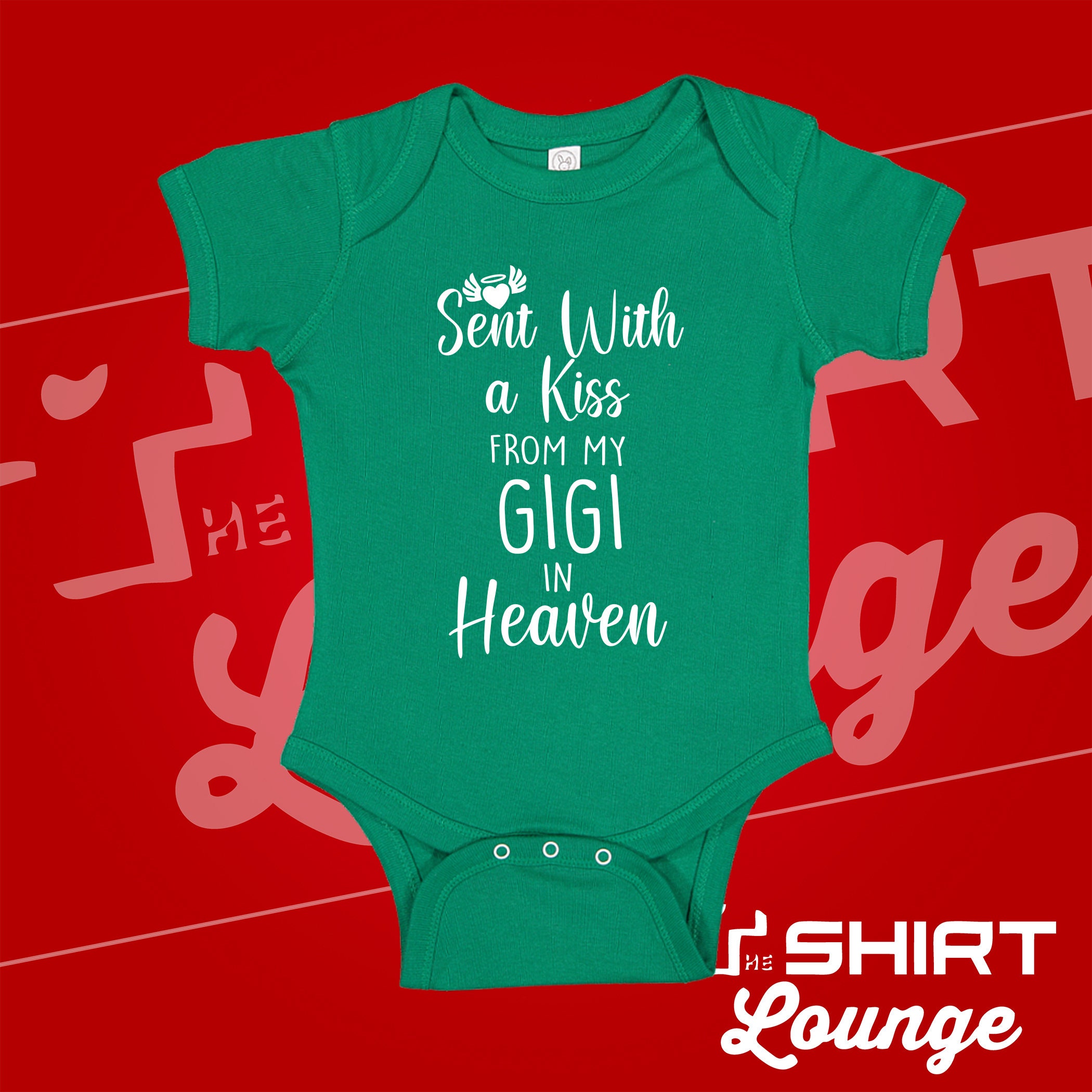 Sent With A Kiss By My Sister In Heaven Baby Bodysuit, In Memory Of, Custom Baby Shower, Sister...