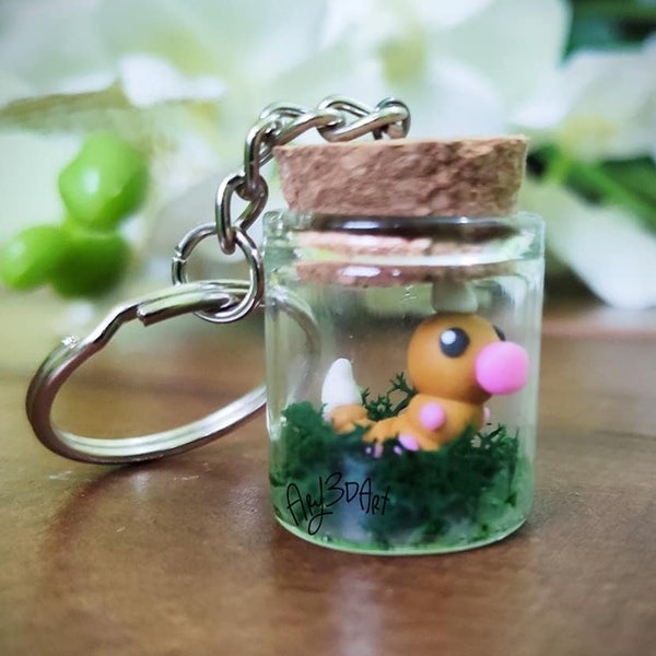 Porte-clés, collier ou aimant Pokemon Weedle Fimo.